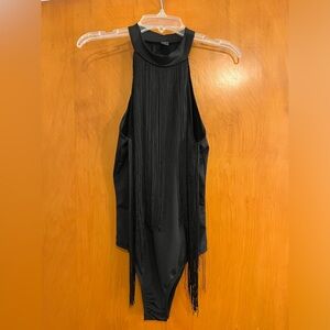 Black Fringe Bodysuit